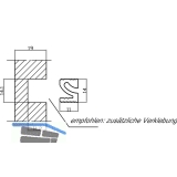 Wall Sys Zwischenprofil zum Einlassen, Lnge 3000 mm, Aluminium natur eloxiert