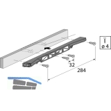 HETTICH SYSTEMA TOP 2000 Blendenanbindung ohne Zapfen, Einbaubreite 392 mm