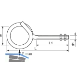 Deckenhaken mit metrischem Gewinde M10x140 verzinkt-blau