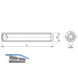 ISO4026 45H M16x 25 blank Gewindestift mit Kegelkuppe Innensechskant (DIN 913)