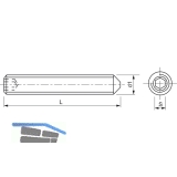 ISO4027 45H M 8x 14 verzinkt Gewindestift mit Spitze Innensechskant (DIN 914)