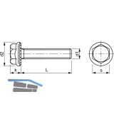 DIN6921 8.8 M 6x 16 verzinkt Sechskantschraube mit Flansch und Sperrverzahnung