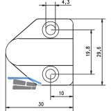 Kabelbergang 10318 fr Kabel bis 7 mm, 300 mm, Konsole grau, Messing vernickelt