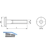 Zylinderkopfschraube M6x 25 Gte 4.8 verzinkt mit Innensechskant SW 4