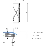 HAWA-Folding Concepta 25 Zentrierteile magnetisch