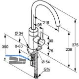 KLUDI Kchenarmatur E-Go opto-elektronisch Batteriebetrieb druckfest, Chrom