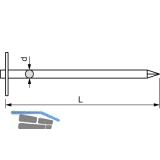 Leichtbauplattenstift 34x 90 mit aufgenieteter runder Scheibe metallisiert