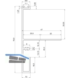 Griffleiste zum Einnuten breit, L - 2600, Aluminium silber eloxiert