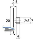 Rndelschraube zu Glastablar-Klemmtrger Zylinder B, Messing verchromt poliert