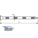 Riffelnagel 4.5x 70 verzinkt Senkkopf mit Diamantspitze