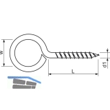 SECOTEC Ringschraube 20X8 mm verzinkt-blau SB-10