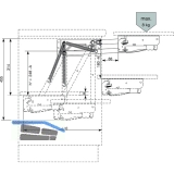 Parallel-Schwenkmechanik PSM 1128,Einbauhhe 455 mm, Stahl wei lackiert