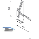 Kleiderlift Otto, H 885, Tragkraft 5KG, Kunststoff wei