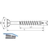 SPAX-M Senkkopf 4.5x 50 Teilgewinde Torx 20 verzinkt-blau