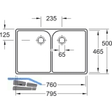 VILLEROY & BOCH Splstein, 800 x 500 x 220 mm, wei-alpin