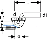 Geberit PE Siphon Einlauf senkrecht