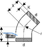 Geberit PE Bogen 45 Grad d 200 370045