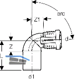 Geberit Bogen PP-MD 87.5G d50/d40