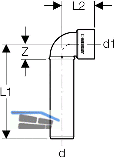 Geberit AnBogen PP-MD Siphon d40/46 lang