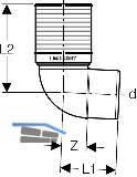 Geberit Abgangsbogen PP-MD d90 lang