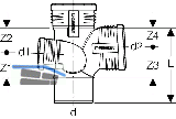 Geberit Abzw. PP-MD 87.5G d90/90/75 re